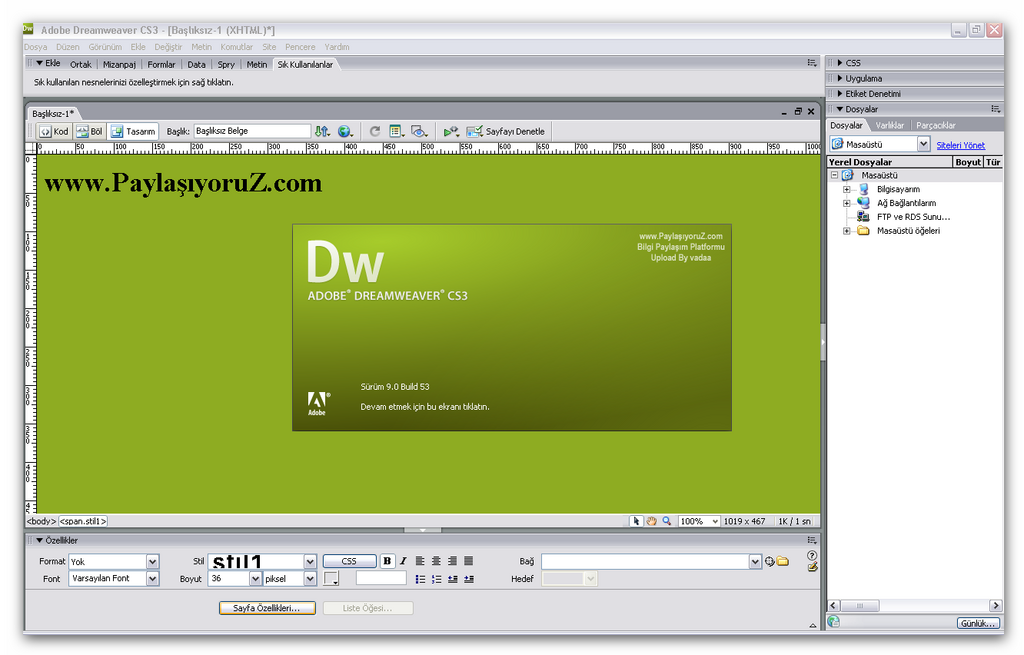Adobe Dreamweaver CS3 Türkçe yama 1. ekran görüntüsü