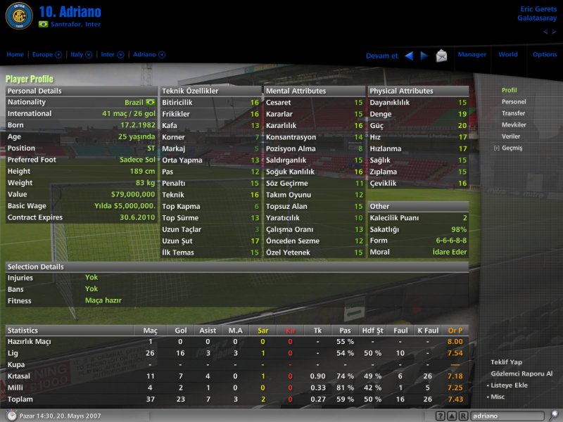 FIFA Manager 06 Türkçe yama 1. ekran görüntüsü