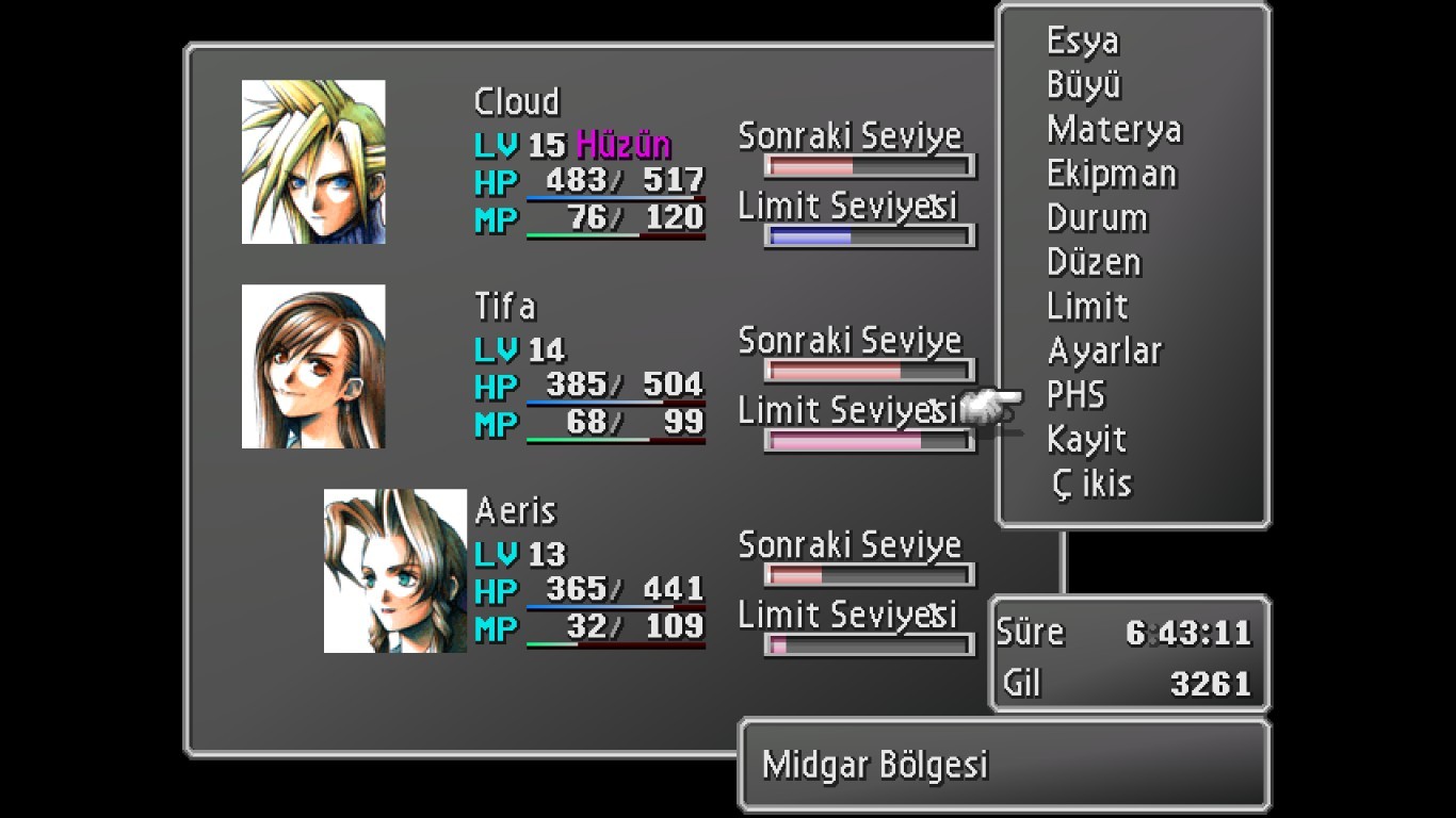 Final Fantasy VII Türkçe yama 1. ekran görüntüsü