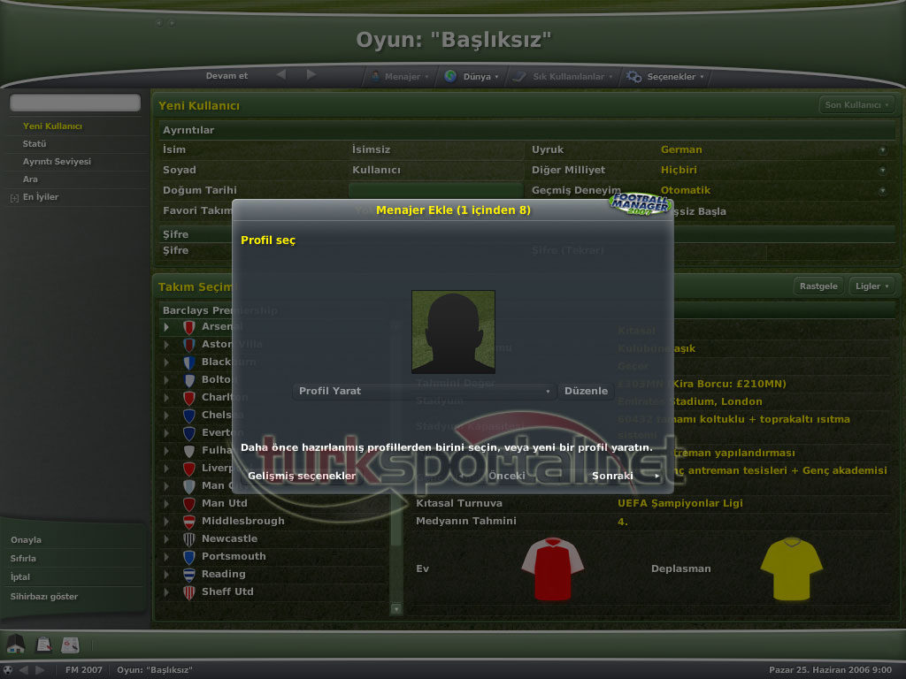 Football Manager 2007 Türkçe yama 1. ekran görüntüsü