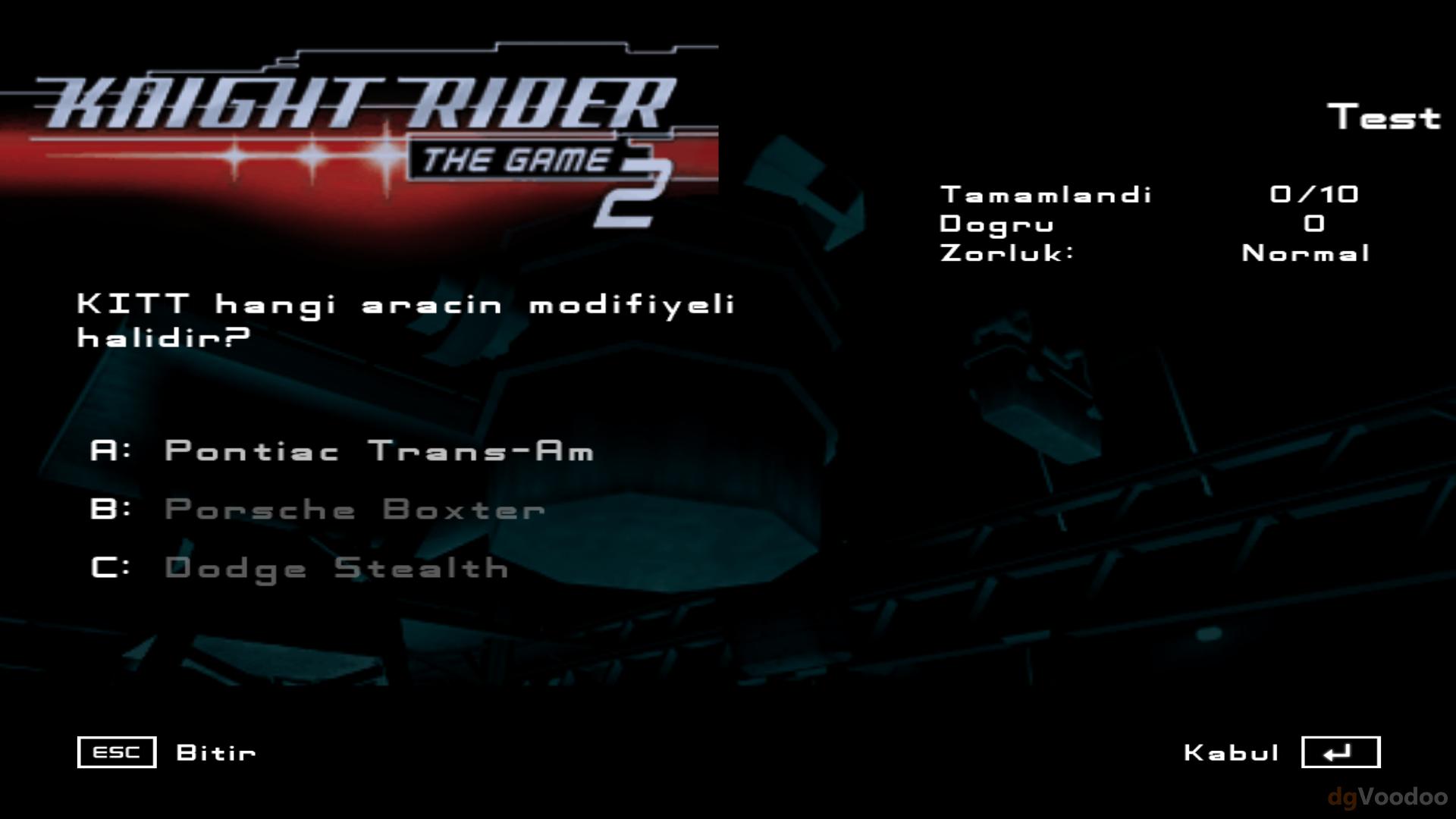 Knight Rider 2: The Game Türkçe yama 3. ekran görüntüsü