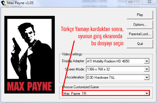 Max Payne Türkçe yama 1. ekran görüntüsü